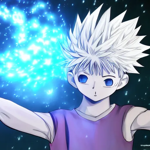 killua from Hunter x Hunter looking like a pug