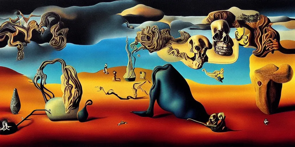 Image similar to the world between death and life, surrealistic detailed painting, by damien gilley and salvador dali