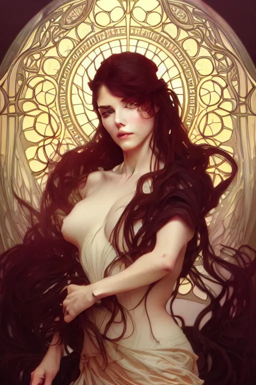 Image similar to translucent, dark fantasy, intricate, elegant, highly detailed, digital painting, artstation, concept art, matte, sharp focus, illustration, art by artgerm and alphonse mucha