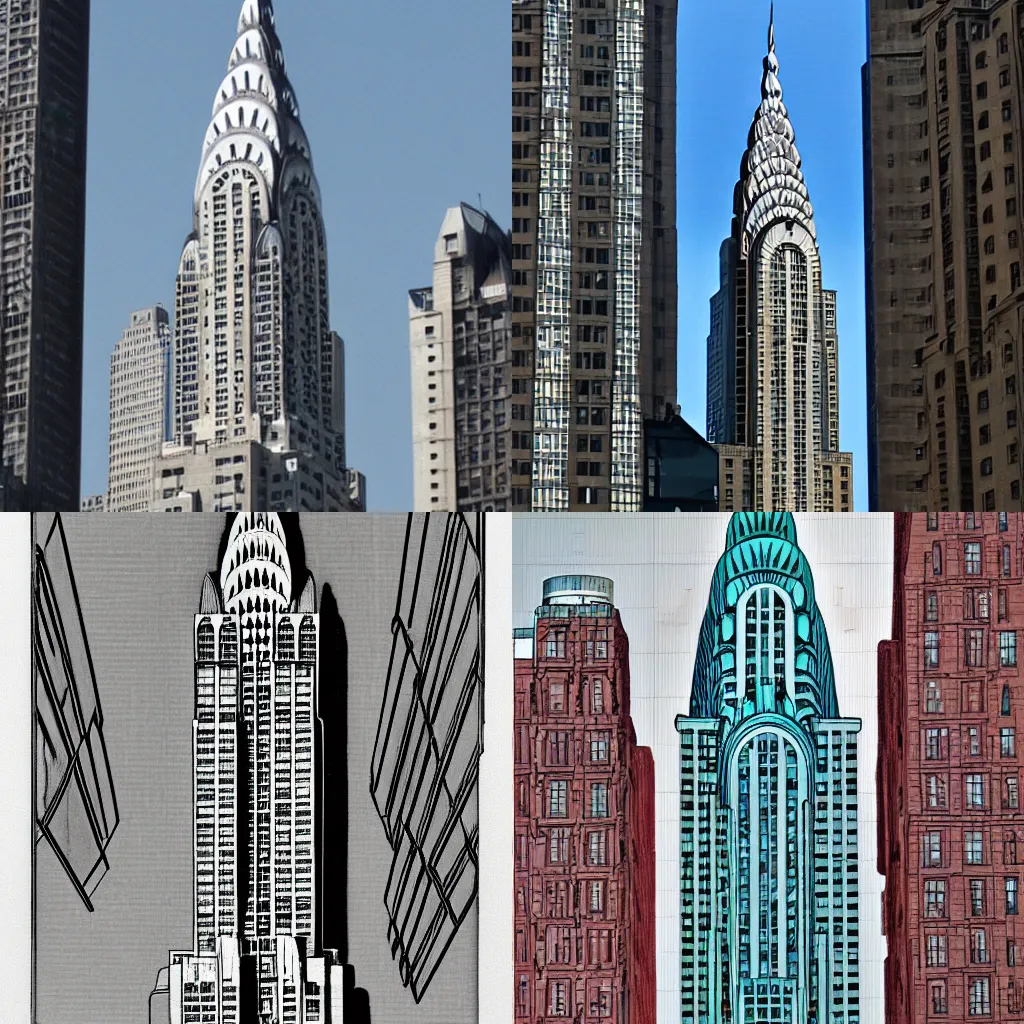 Prompt: anatomically correct chrysler building