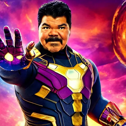 Image similar to george lopez as thanos, still from avengers endgame