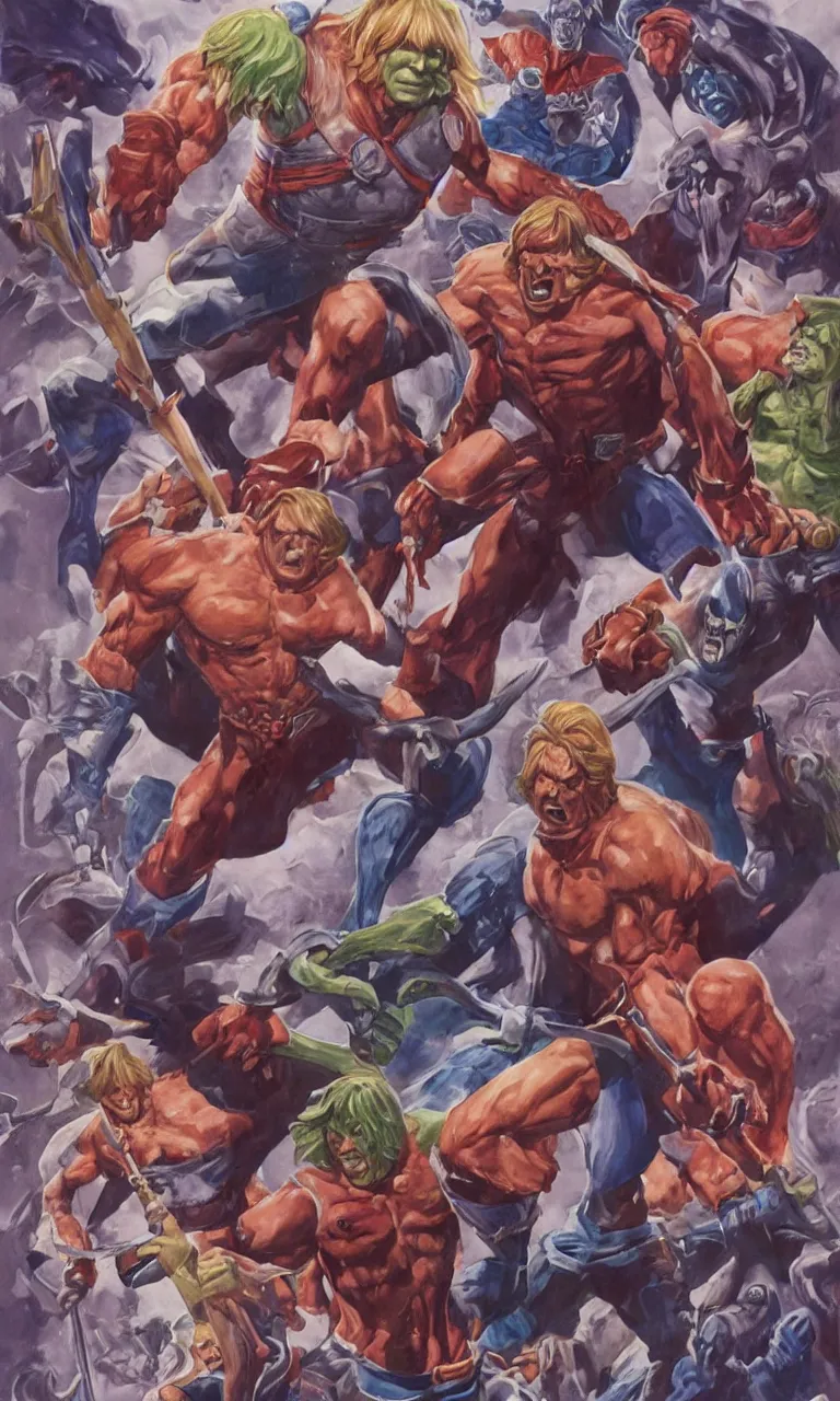 Image similar to giant he - man full body character design by alex ross