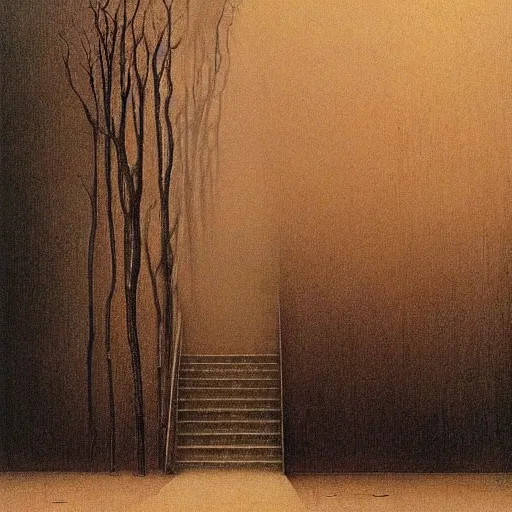 Prompt: School. Vacant. Eerie. Unsettling. Zdzisaw Beksinski