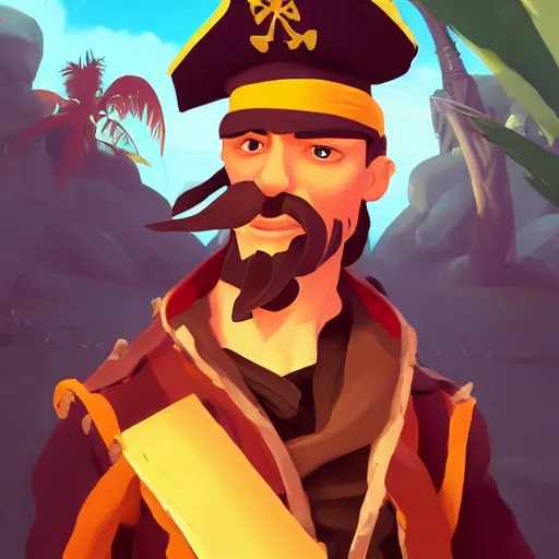 Image similar to painting jack the pirate on sea of thieves game avatar hero smooth face median photoshop filter cutout vector behance hd by jesper ejsing, by rhads, makoto shinkai and lois van baarle, ilya kuvshinov, rossdraws, illustration, art by ilya kuvshinov and gustav klimt