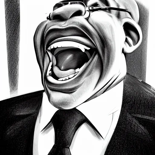 Image similar to Caricature of Jacob Zuma laughing, artstation, detailed, funny