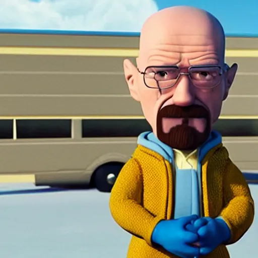 Image similar to walter white as a pixar character