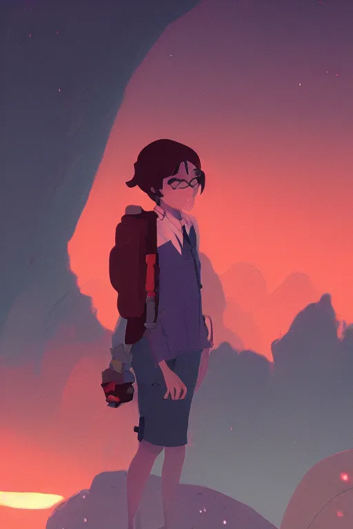 Image similar to we looked at each other and her face was red and blue, cory loftis, james gilleard, atey ghailan, makoto shinkai, goro fujita, character art, exquisite lighting, clear focus, very coherent, plain background, dramatic painting