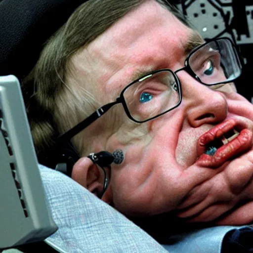 Image similar to stephen hawking in minecraft, gameplay, mojang,