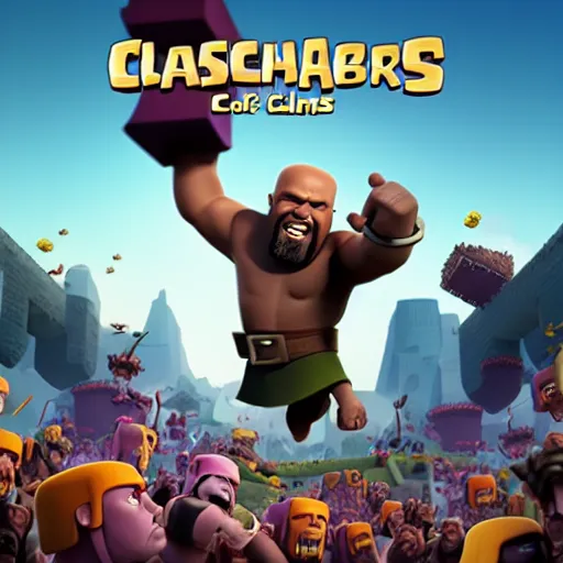 Prompt: clash of clans film poster concept featuring Kanye