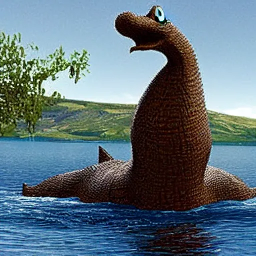 Prompt: loch ness monster in disney up (2009)