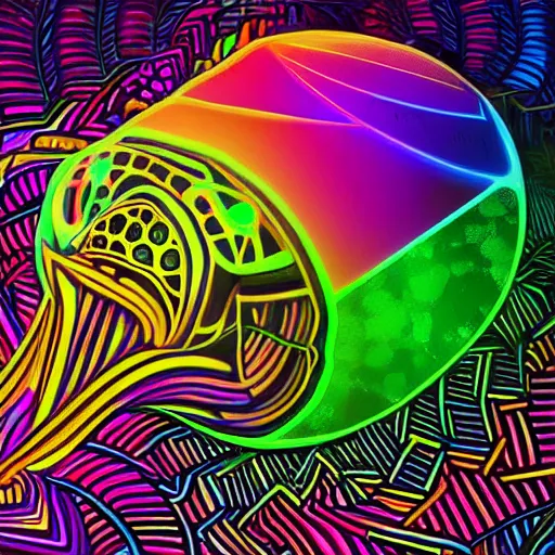 Image similar to a psychedelic neon technicolor portrait illustration of a mouse in geometric kaleidoscopic colors trending on artstation 4 k intricate extremely detailed digital art