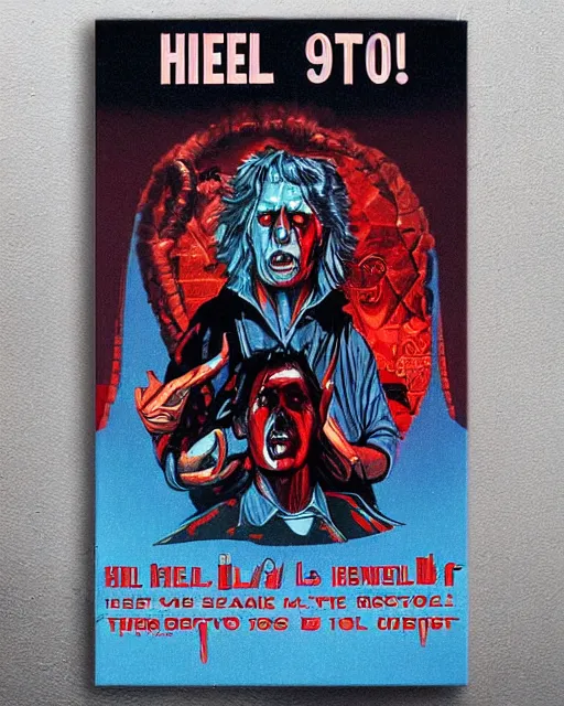 Prompt: 1 9 8 0 s poster advertisement for hell, poster design, 4 k, heavy metal art style