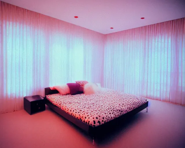 Image similar to calm photo of a futuristic otaku bedroom, bokeh + calm lighting kodak portra 8 0 0