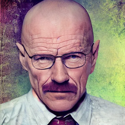 Image similar to !dream Portrait photo of walter white, color, studio lighting