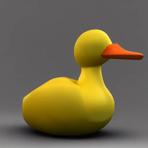 Prompt: huge buff duck 3 d render in a library