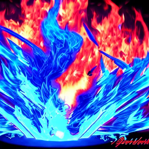 Prompt: Blue Flames | Beautiful Destruction