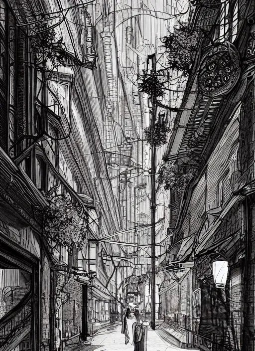 Image similar to Budapest, Beastars , Dynamic lighting, cinematic, extremely high detail, photo realistic, cinematic lighting, pen and ink, intricate line drawings, post processed, artstation, matte painting, style by Paru Itagaki