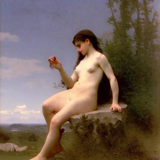 Prompt: Landscape, by William-Adolphe Bouguereau.