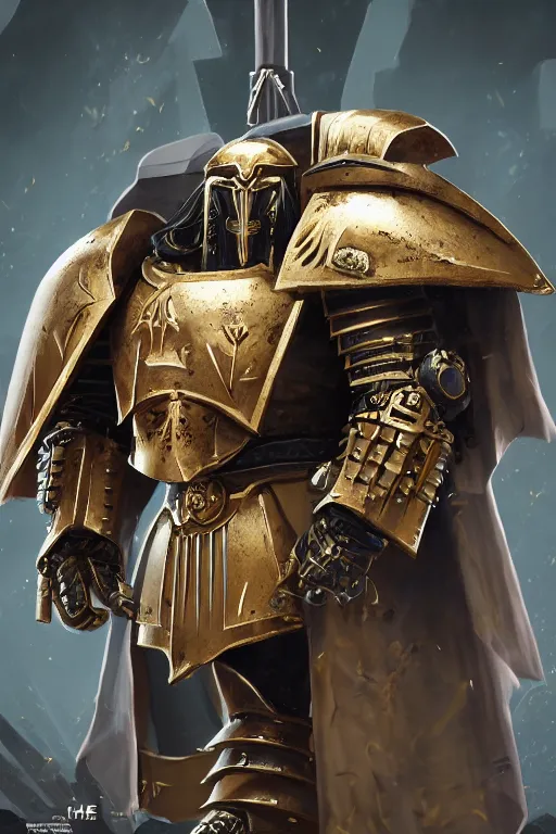 Image similar to armor portrait heros warhammer 4 0 k horus heresy fanart - the primarchs emperor by johannes helgeson animated with vfx concept artist & illustrator global illumination ray tracing hdr fanart arstation zbrush central hardmesh 8 k octane renderer comics stylized