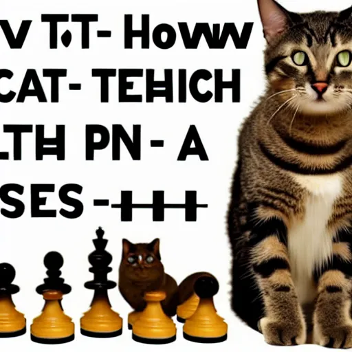 Image similar to how to teach a cat to play chess, youtube tutorial