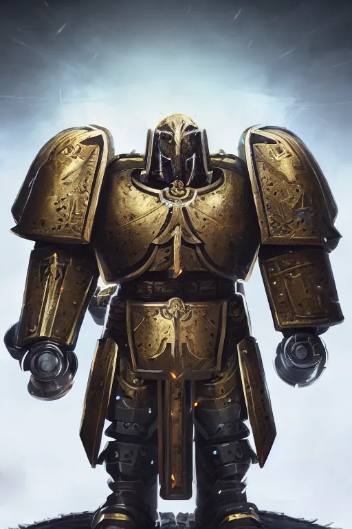 Image similar to armor portrait heros warhammer 4 0 k horus heresy fanart - the primarchs emperor by johannes helgeson animated with vfx concept artist & illustrator global illumination ray tracing hdr fanart arstation zbrush central hardmesh 8 k octane renderer comics stylized