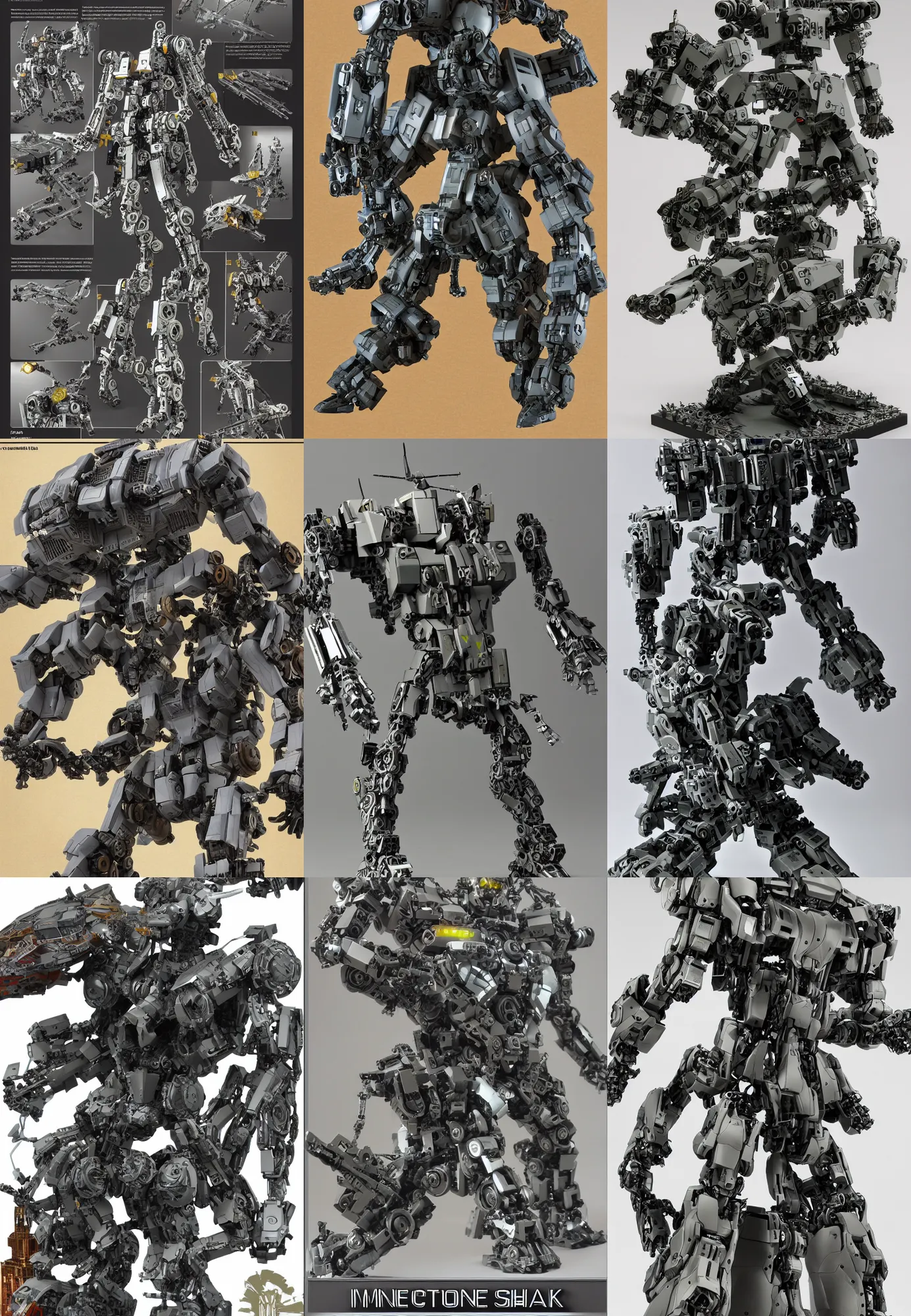 Prompt: instruction manul of how to build a mecha metal gear, intricate detail, 8 k