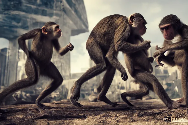 Prompt: monkeys playing valorant. ultra-detailed, 8k, octane render
