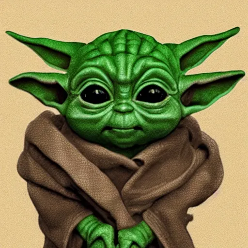 Prompt: pencil sketch of low polygon cute baby yoda by Leonardo DaVinci