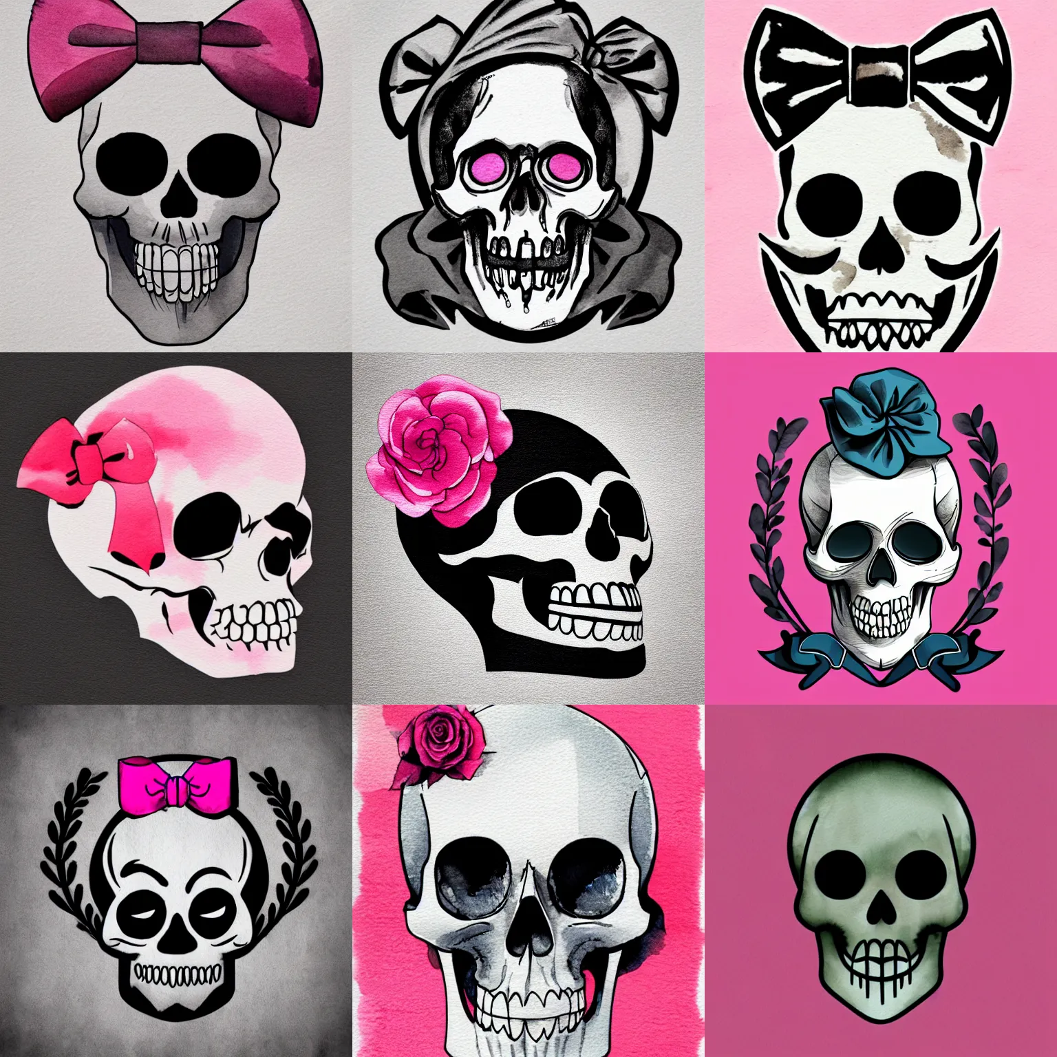 skull bow vector