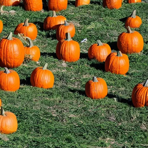 Prompt: pumpkin patch hill