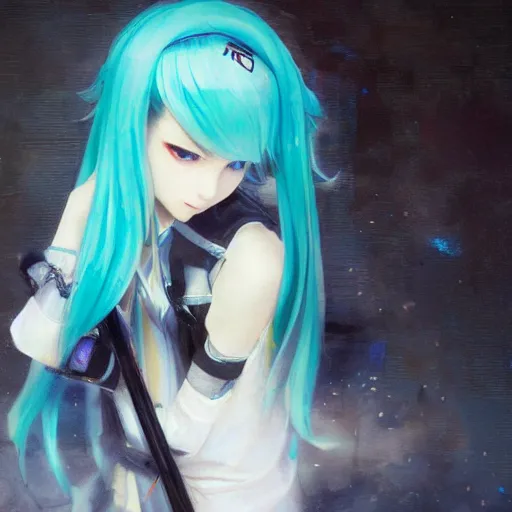 Image similar to Hatsune Miku by ruan Jia