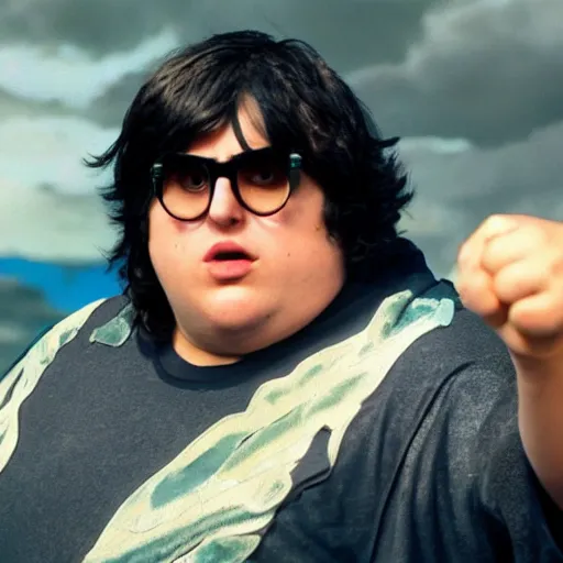 Image similar to andy milonakis in fist of the north star, 4 k