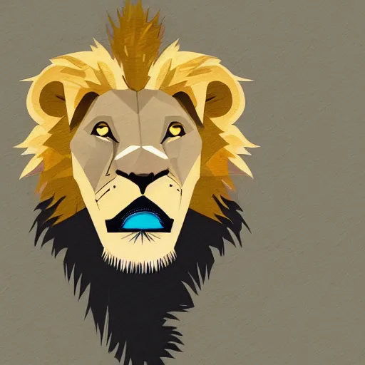 Image similar to profile picture of gambling lion with suit from wall street, concept art, lofi