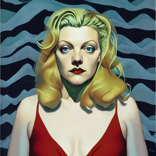 Image similar to comic art by joshua middleton, actress, sheryl lee as laura palmer in the tv show, twin peaks,