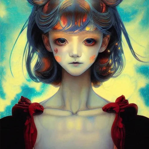 Image similar to prompt : portrait soft light painted by james jean and katsuhiro otomo, magical eyes, inspired by sailor moon anime, smooth face feature, intricate oil painting, high detail, sharp high detail, manga and anime