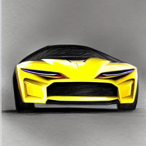 Prompt: concept pencil drawing of a new sport car.