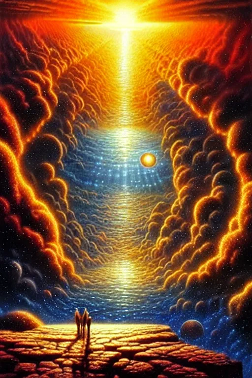 Prompt: a photorealistic detailed cinematic image of the origins of humanity. emotional, overwhelming beauty, creation, glory, compelling, by pinterest, david a. hardy, kinkade, lisa frank, wpa, public works mural, socialist