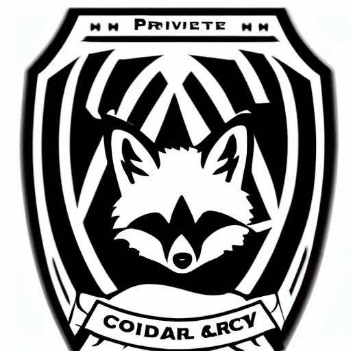 Image similar to private corporate military logo that involves foxes, white and black color scheme