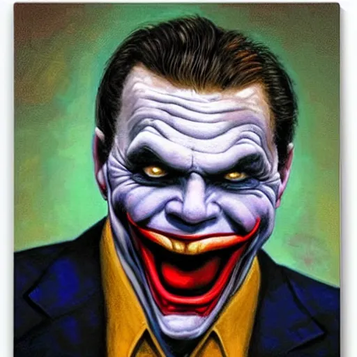 portrait of kenneth copeland as the joker, by jon | Stable Diffusion ...