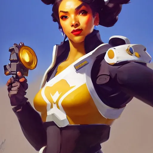 Prompt: Greg Manchess portrait painting of Rittersporn as Overwatch character, medium shot, asymmetrical, profile picture, Organic Painting, sunny day, Matte Painting, bold shapes, hard edges, street art, trending on artstation, by Huang Guangjian and Gil Elvgren and Sachin Teng