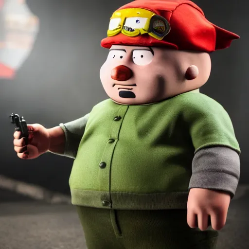 Prompt: Eric Cartman in Call of Duty black ops, highly detailed, high quality, HD, 4k, 8k, Canon 300mm, professional photographer, 40mp, lifelike, top-rated, award winning, realistic, sharp, no blur, edited, corrected, trending