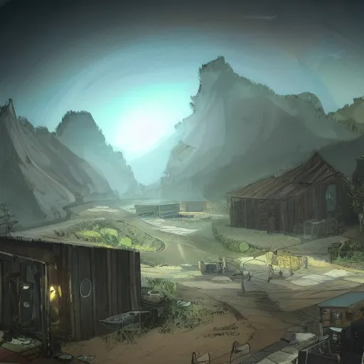 Image similar to Disco Elysium concept art