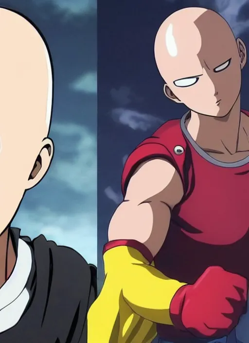 Image similar to A full portrait photo of real-life saitama one punch man, f/22, 35mm, 2700K, lighting, perfect faces, award winning photography.