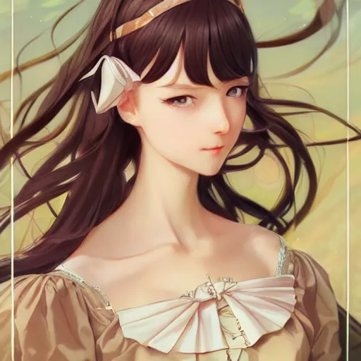 Prompt: girl full - body full - portrait elegant clothes clothing elegance trending on artstation drawn by range murata and leyendecker extremely infinite detail and correct anatomy painting artstation trending girl portrait by range murata and leyendecker with a dreamy scenery extremely detailed image volumetric lighting art most fine lighting most fine face most fine beautiful art