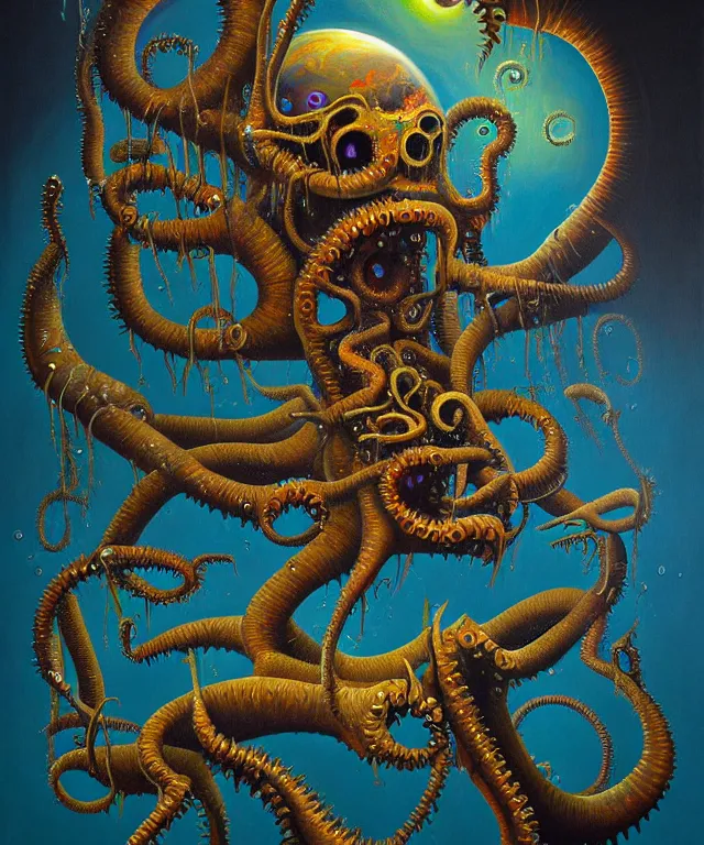 Image similar to an oil on canvas painting, polycount, surrealism, surrealist, lovecraftian, cosmic horror, high detail