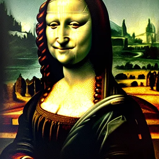 Prompt: monalisa painting as the purge, highly detailed, 8 k resolution, art by caravaggio, modern art, optical illusion