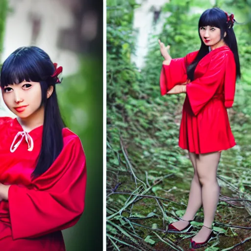 Image similar to reimu hakurei iq 4, 1 5 0 mp, 5 0 mm, f 1. 4, iso 2 0 0, 1 / 1 6 0 s, natural light, adobe photoshop, adobe lightroom, photolab, affinity photo, photodirector 3 6 5