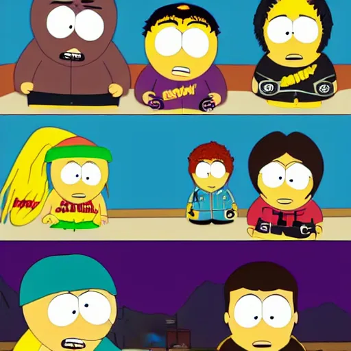 Image similar to south park in the simpsons and family guy