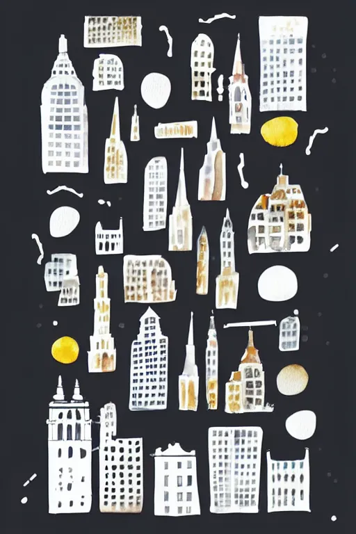 Image similar to minimalist watercolor art of kopenhagen, illustration, vector art