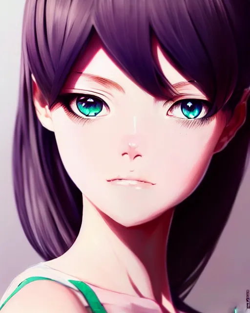 Image similar to coco rocha as a beautiful anime girl, expert high detail concept art, character design, defined face, vivid colors, photorealistic shaded lighting poster ilya kuvshinov, katsuhiro, makoto shinkai, wlop, loish and clamp style, trending on artstation, best selling artist